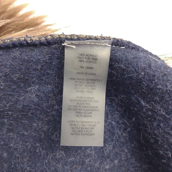 Sioni Studio Women's S/M Faux Fur Trim Long Sweater Vest Open Coat +Pockets - Picture 8 of 8